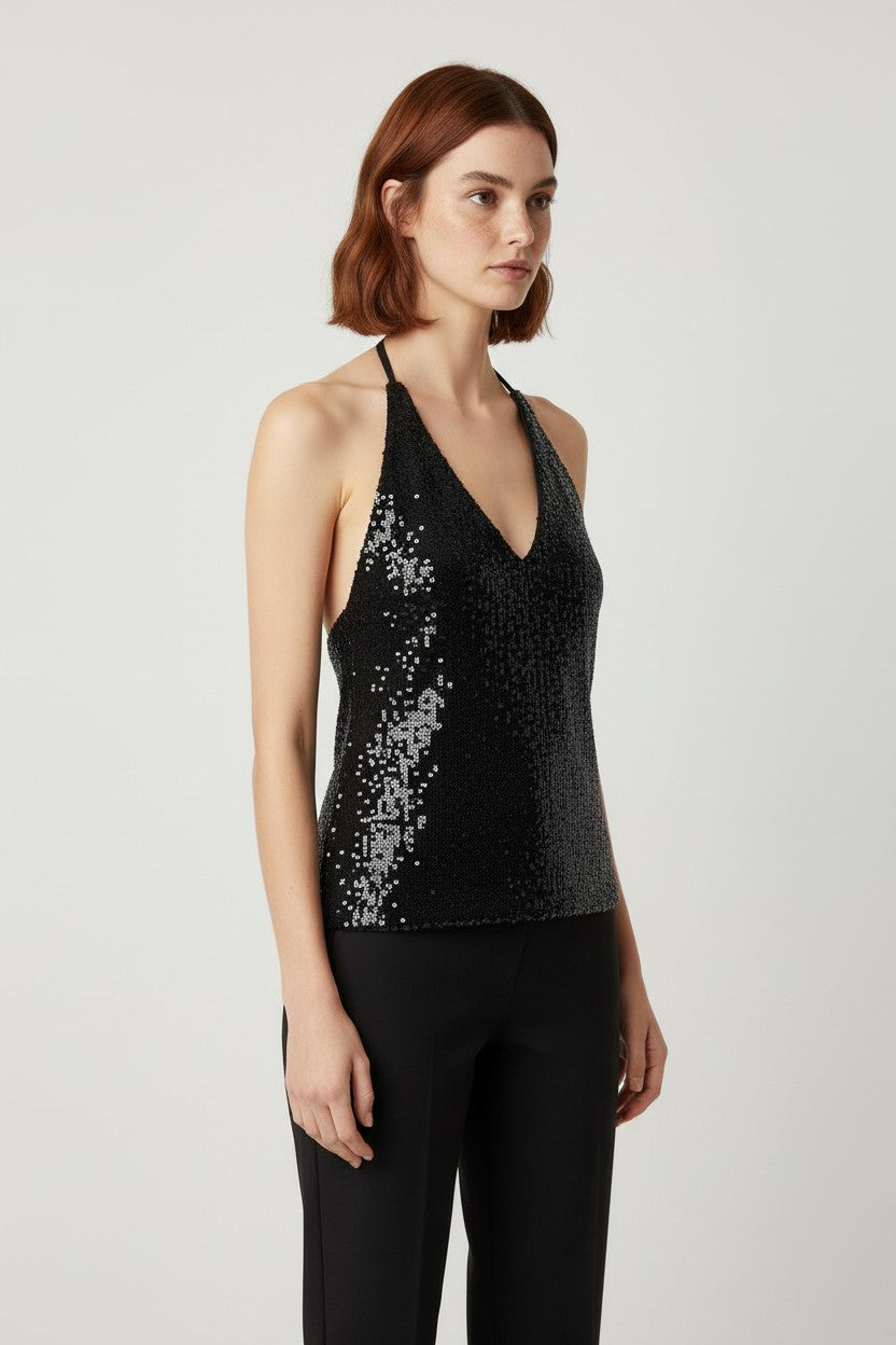 Mango Damen Top Schwarz Größe XL