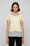 X-Mail Damen Top Gelb Grau Weiß Größe XL