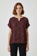 Betty & Co Damen Top Schwarz Rot Mehrfarbig Größe 2XL