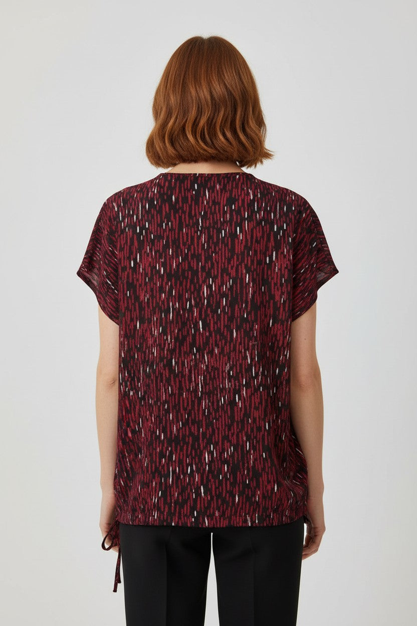 Betty & Co Damen Top Schwarz Rot Mehrfarbig Größe 2XL