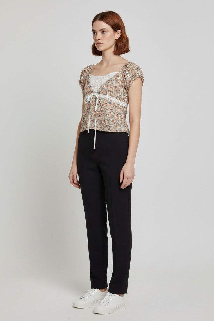 Cider Damen Top Beige Mehrfarbig Größe XL
