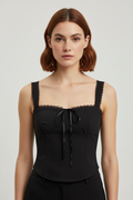 Damen Crop Top Schwarz Größe M