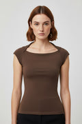 Zara Damen Top Braun Größe S