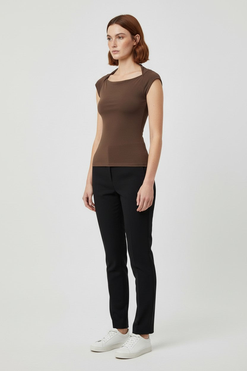 Zara Damen Top Braun Größe S