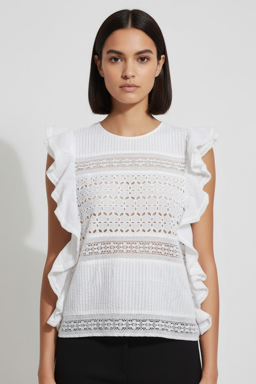 Denim & Supply Ralph Lauren Damen Top Weiß Größe S