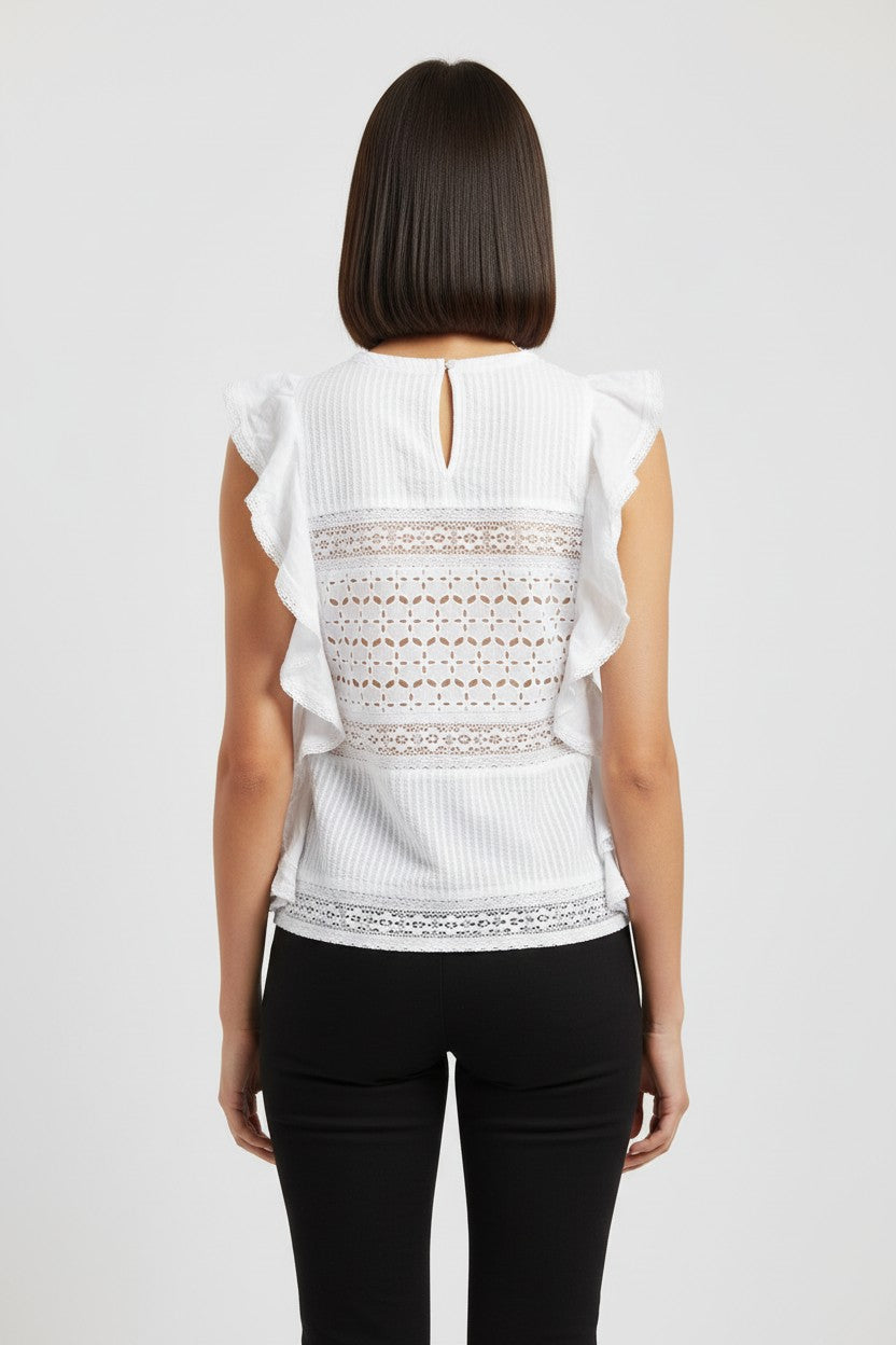 Denim & Supply Ralph Lauren Damen Top Weiß Größe S