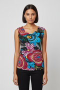 Desigual Damen Top Schwarz Mehrfarbig Größe M