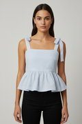 Envii Damen Top Blau Weiß Größe S