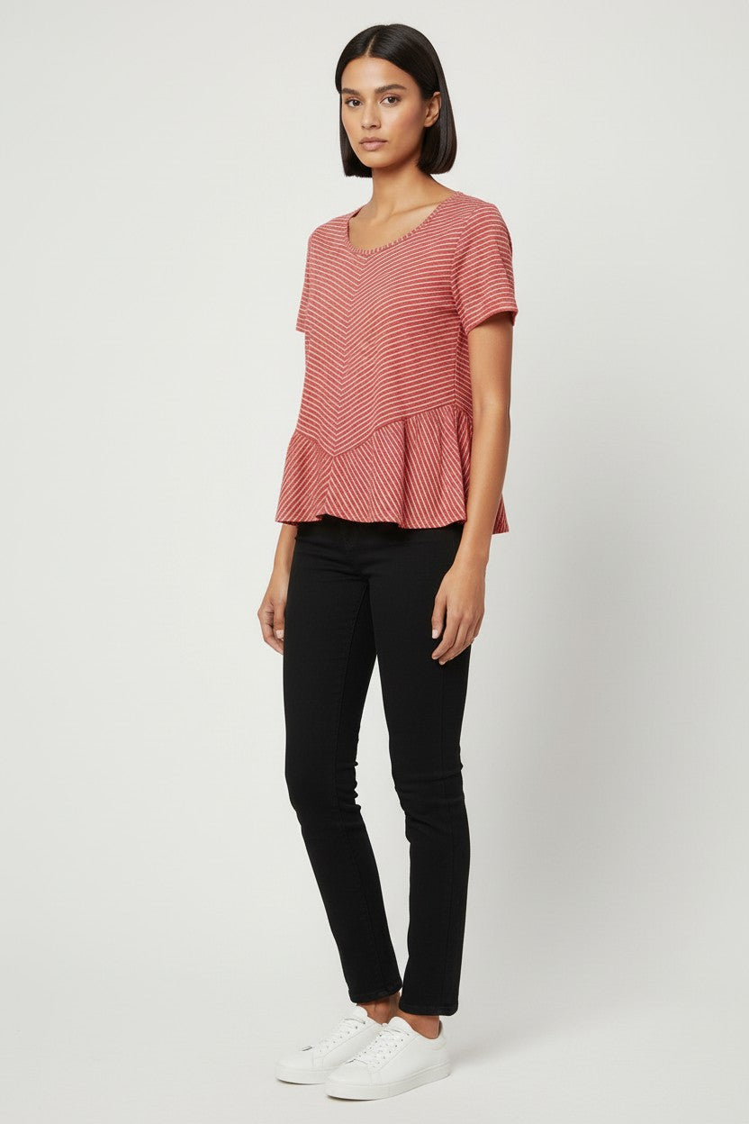 Expresso Damen Top Rot Weiß Größe 2XL