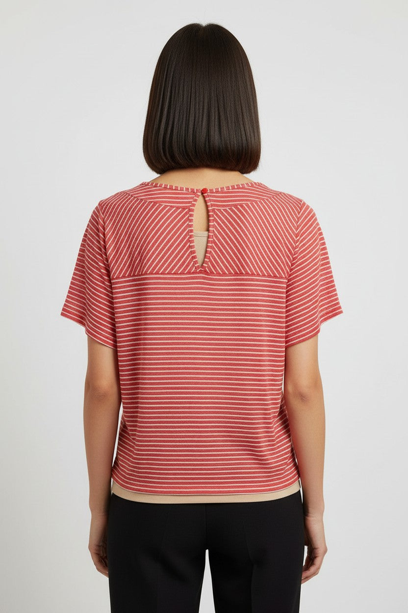 Expresso Damen Top Rot Weiß Größe 2XL