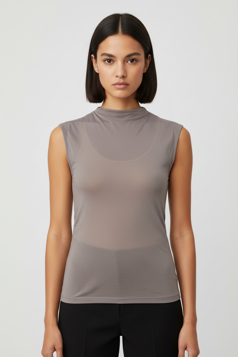 Gina Tricot Damen Top Braun Größe M