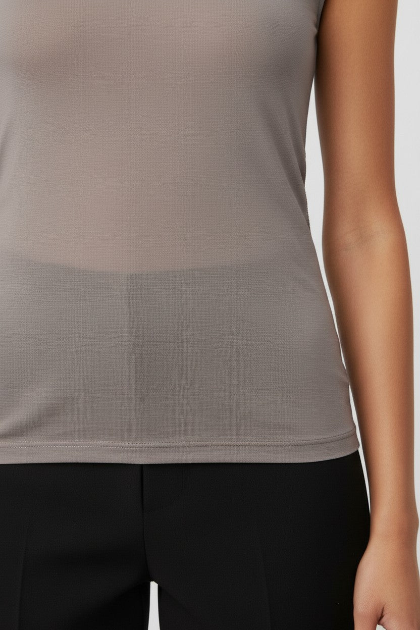 Gina Tricot Damen Top Braun Größe M