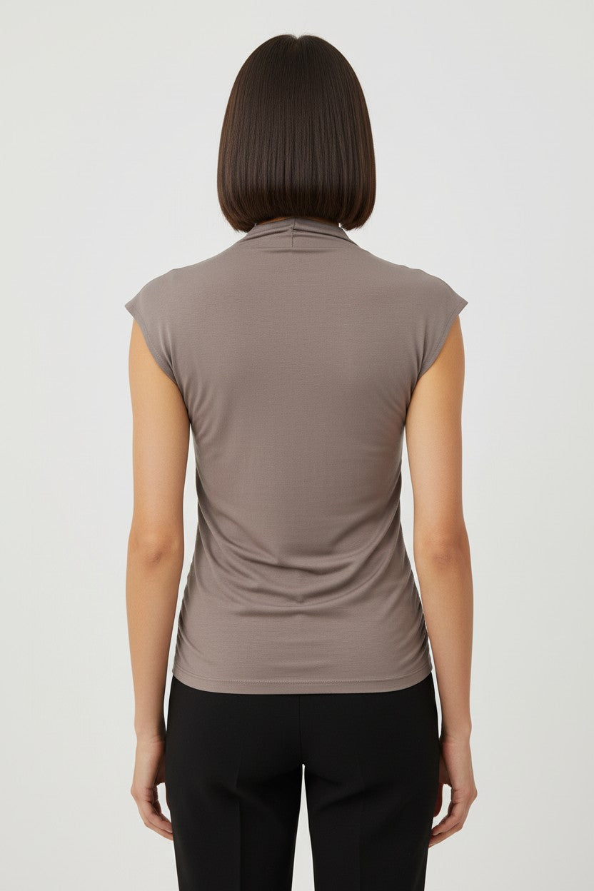 Gina Tricot Damen Top Braun Größe M