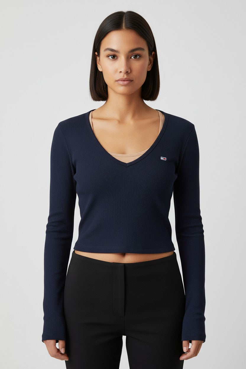 Tommy Hilfiger Jeans Damen Top Blau Größe XL