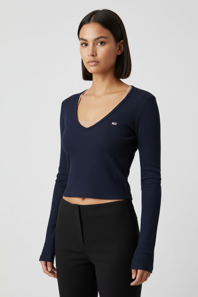 Tommy Hilfiger Jeans Damen Top Blau Größe XL