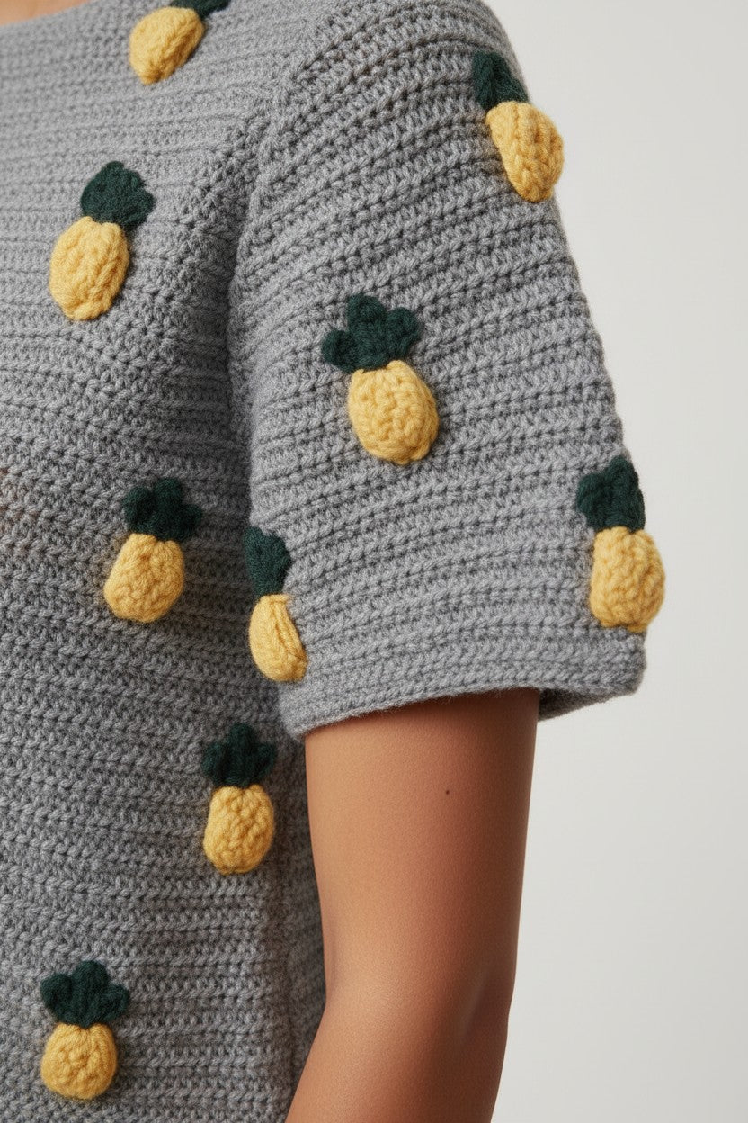 Zara Damen Top Grau Gelb Grün Größe L