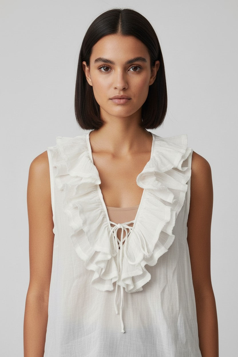 Zara Damen Top Weiß Größe M