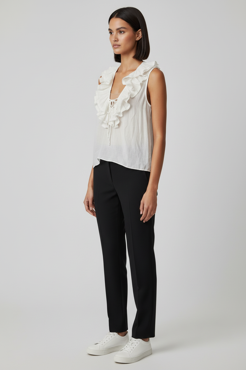 Zara Damen Top Weiß Größe M