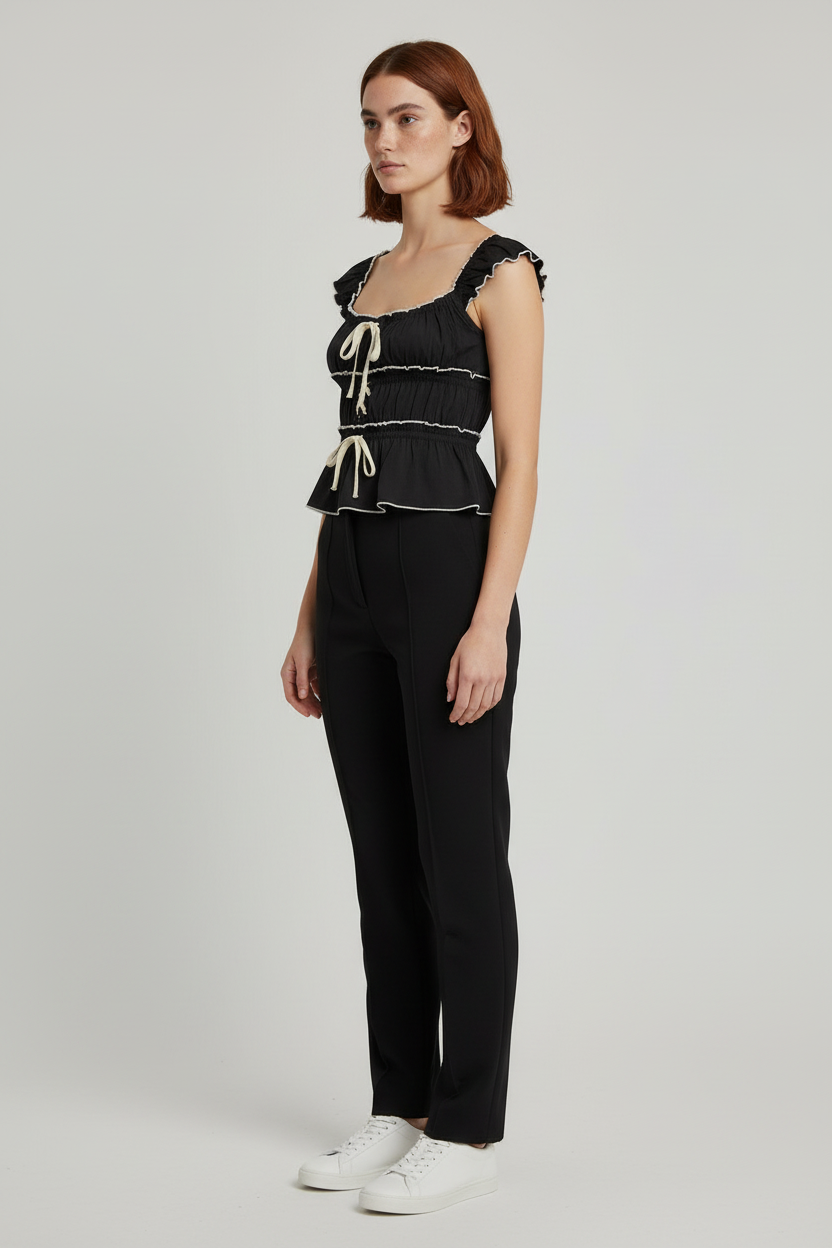Cider Damen Top Schwarz Größe M