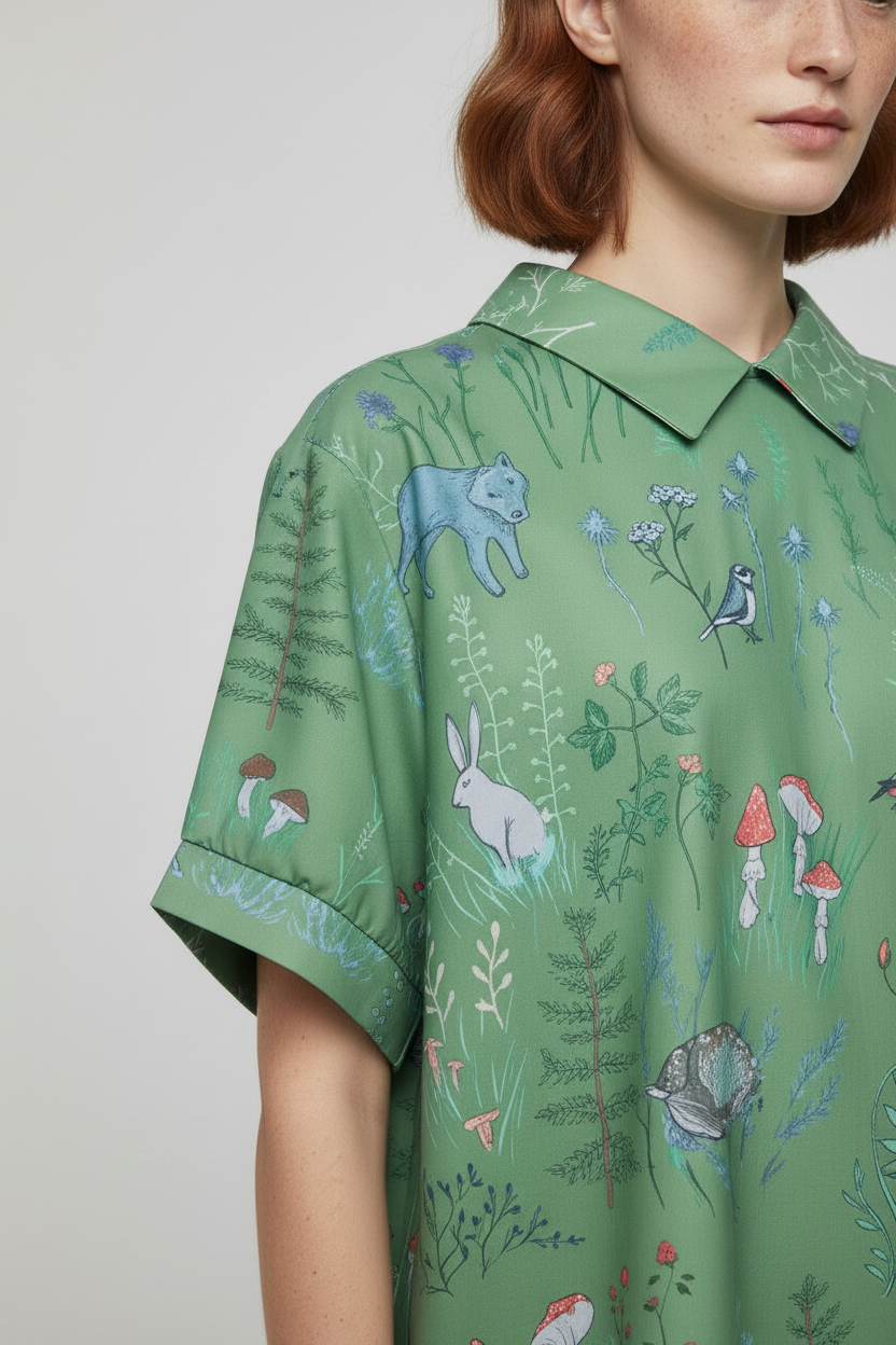 Damen Top Grün Mehrfarbig Größe 2XL