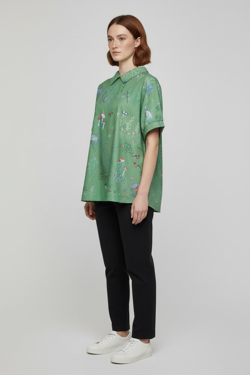 Damen Top Grün Mehrfarbig Größe 2XL