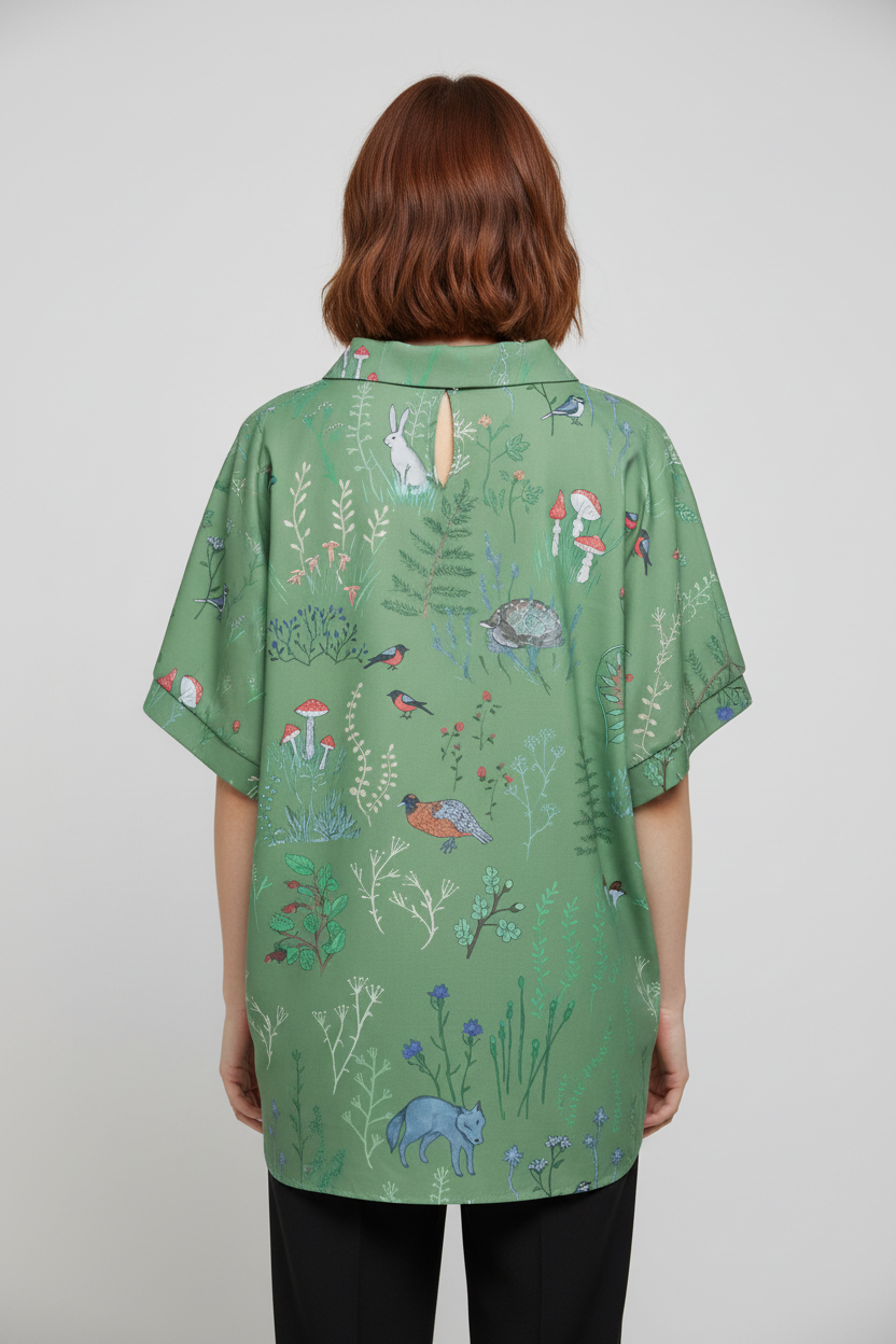 Damen Top Grün Mehrfarbig Größe 2XL