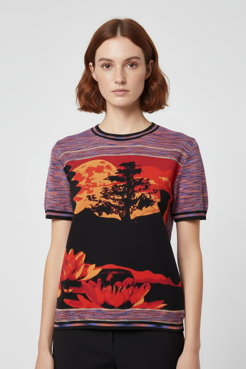 Desigual Damen Top Schwarz Mehrfarbig Größe XL