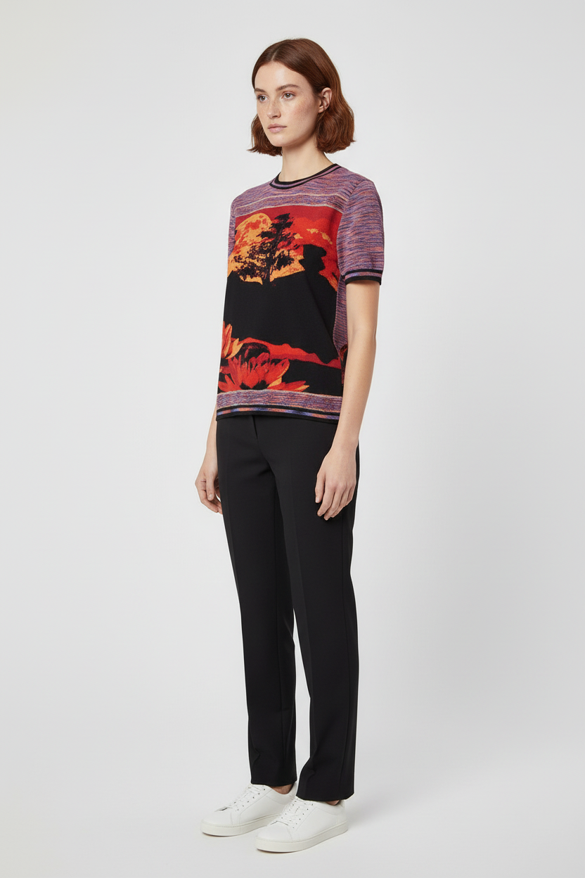 Desigual Damen Top Schwarz Mehrfarbig Größe XL