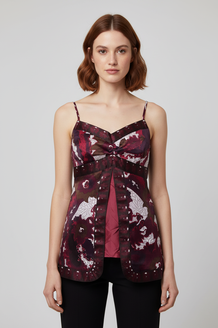 EDC by ESPRIT Damen Top Pink Lila Braun Größe L