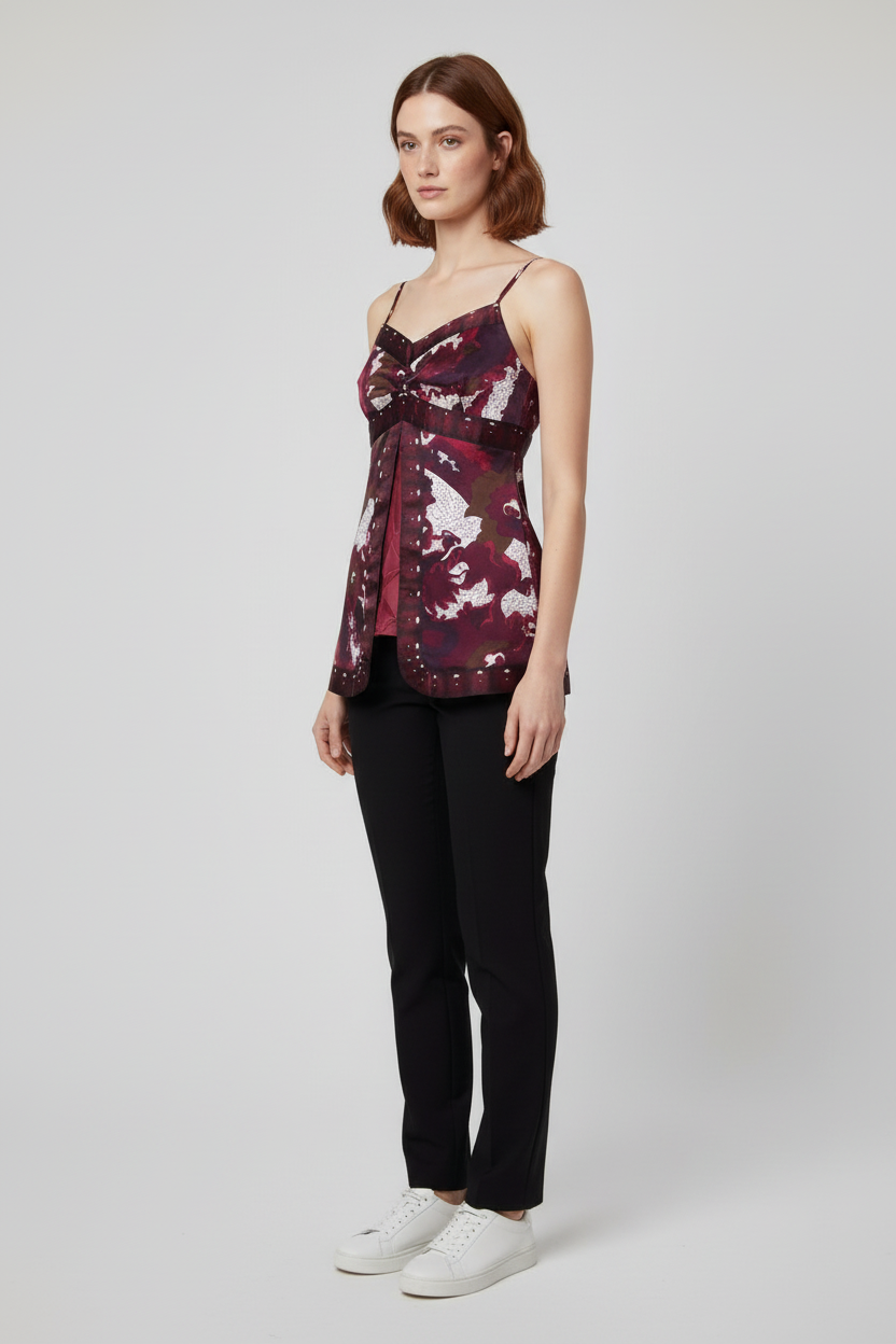 EDC by ESPRIT Damen Top Pink Lila Braun Größe L