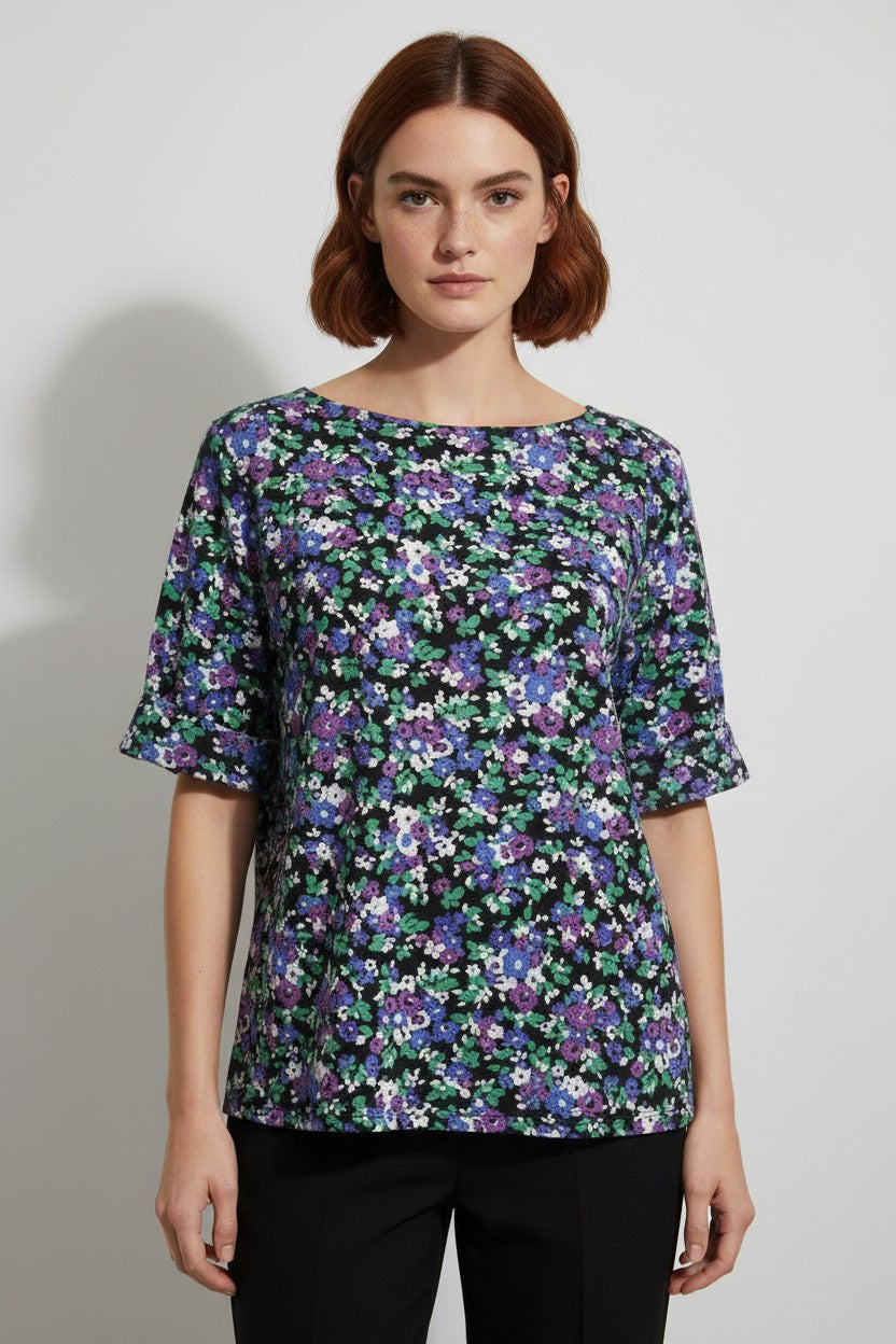 Lauren Ralph Lauren Damen Top Schwarz Mehrfarbig Größe 1XL