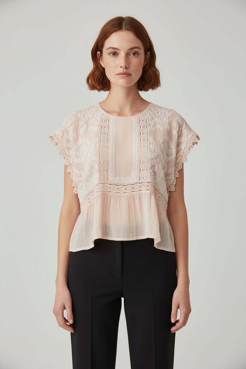 Mango Suit Damen Top Beige Größe S