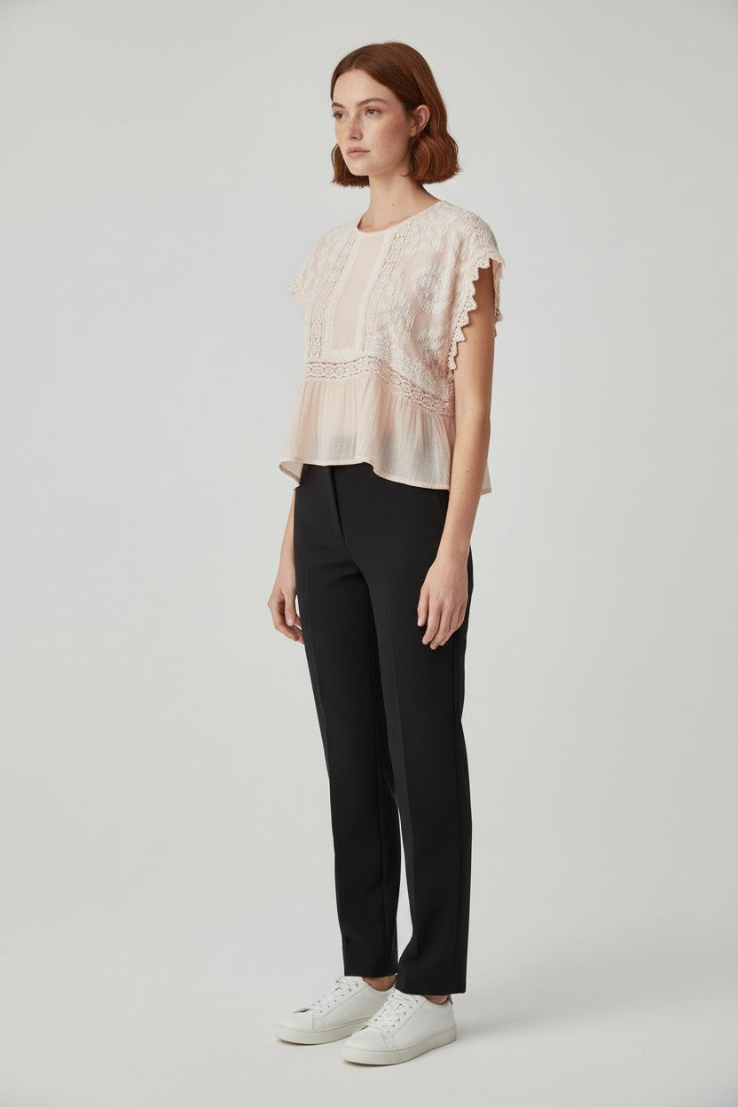 Mango Suit Damen Top Beige Größe S