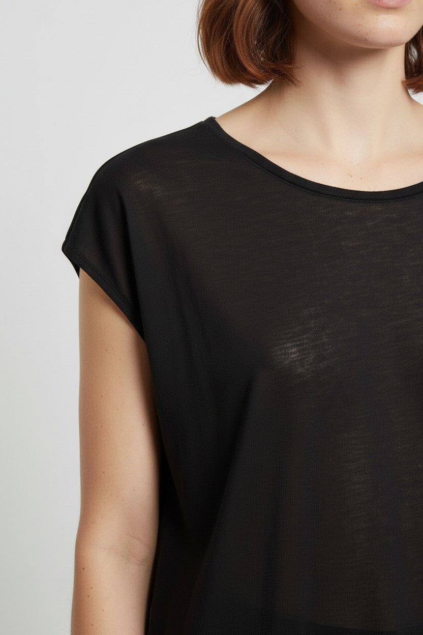 Massimo Dutti Damen Top Schwarz Größe XL