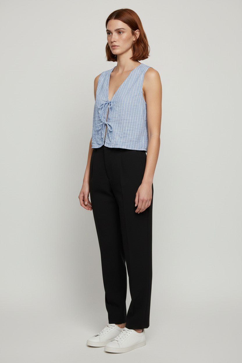 Primark Damen Wickeltop Blau Weiß Größe XL