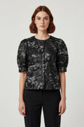 Soyaconcept Damen Top Schwarz Silber Größe M