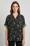 Uniqlo Damen Top Schwarz Mehrfarbig Größe 2XL