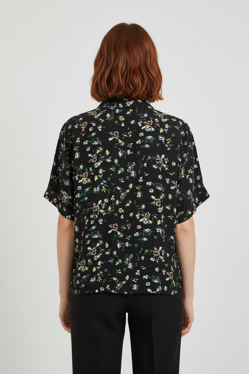 Uniqlo Damen Top Schwarz Mehrfarbig Größe 2XL