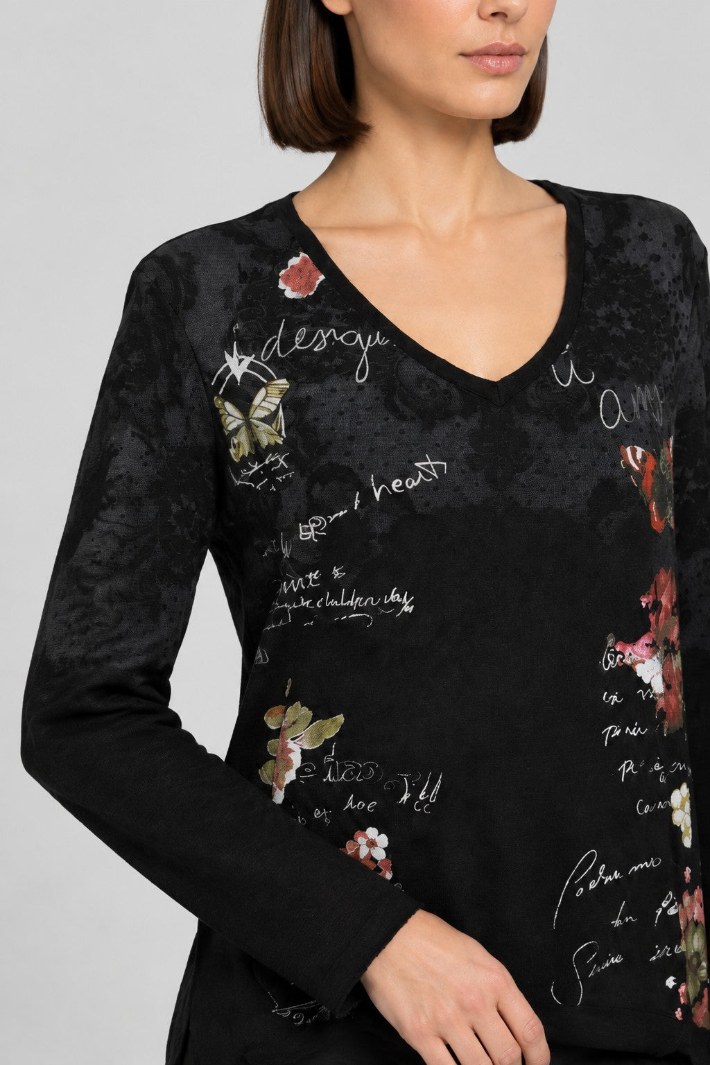 Desigual Damen Top Schwarz Mehrfarbig Größe L