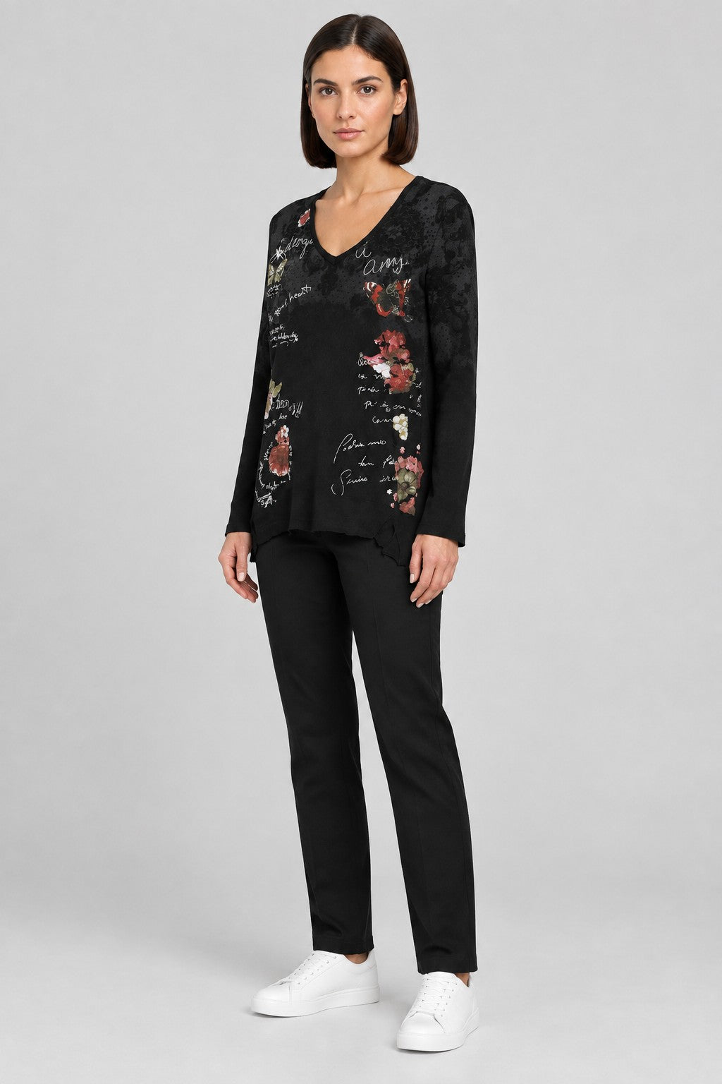 Desigual Damen Top Schwarz Mehrfarbig Größe L