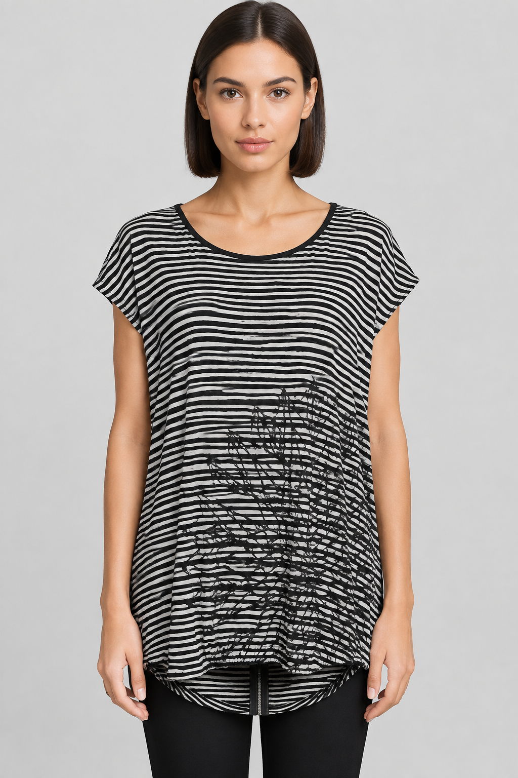 Desigual Damen Top Schwarz Weiß Größe XL