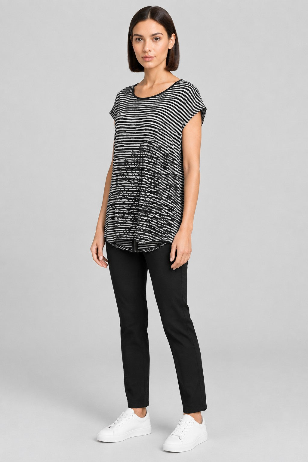 Desigual Damen Top Schwarz Weiß Größe XL