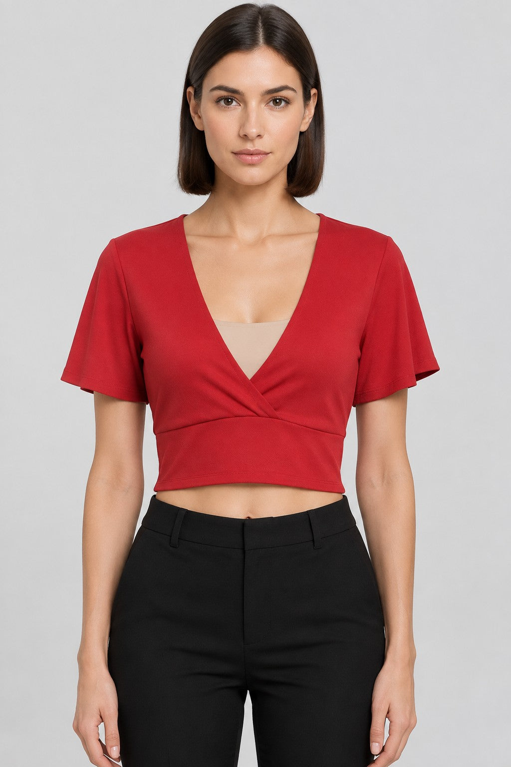 Divided by H&M Damen Crop Top Rot Größe XS