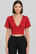 Divided by H&M Damen Crop Top Rot Größe XS