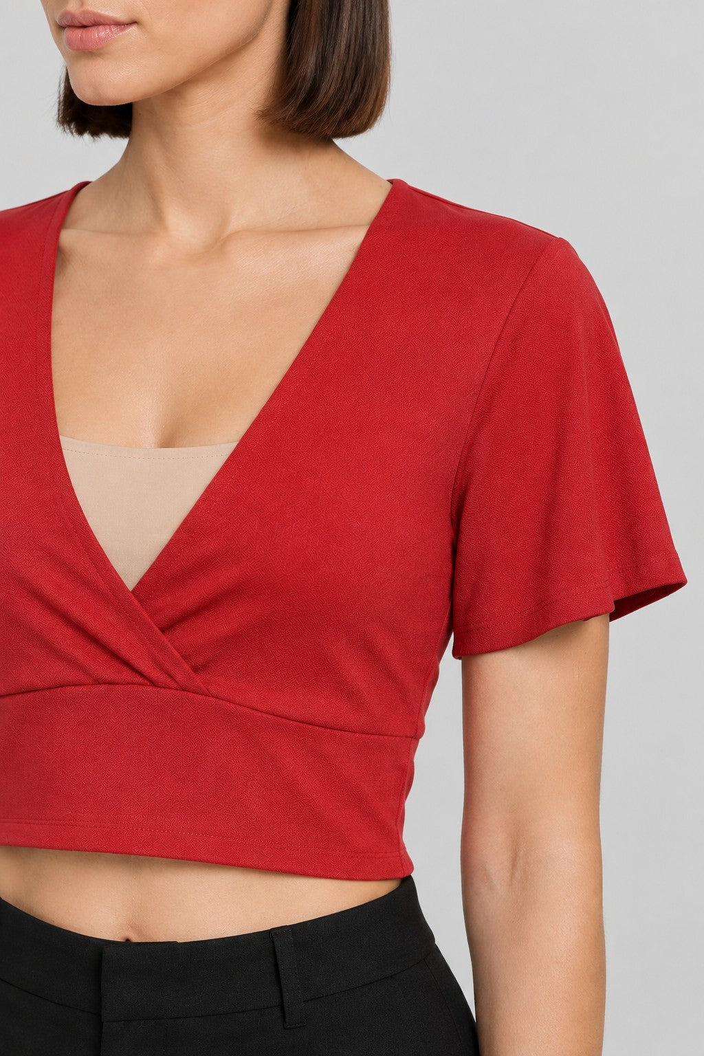 Divided by H&M Damen Crop Top Rot Größe XS