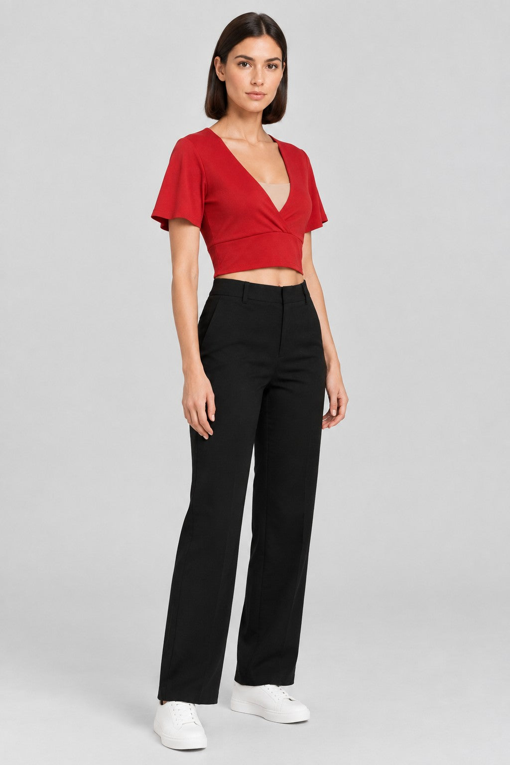 Divided by H&M Damen Crop Top Rot Größe XS