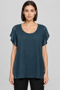ESPRIT Damen Top Petrol Größe XXL