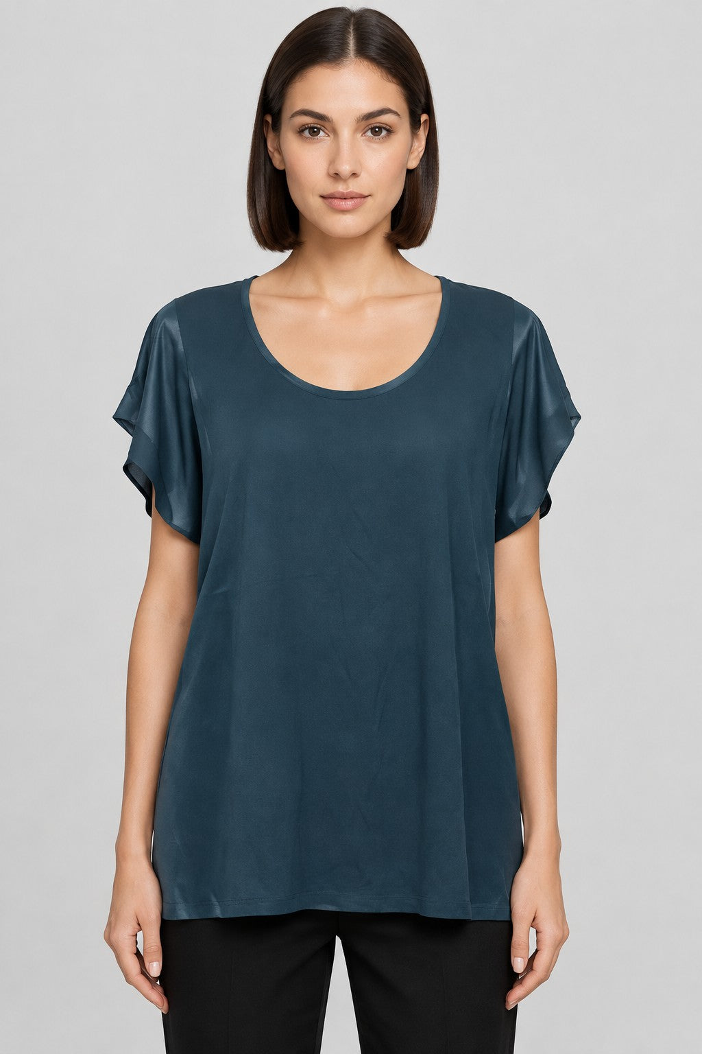 ESPRIT Damen Top Petrol Größe XXL