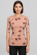 Ganni Damen Top Beige Rot Größe M