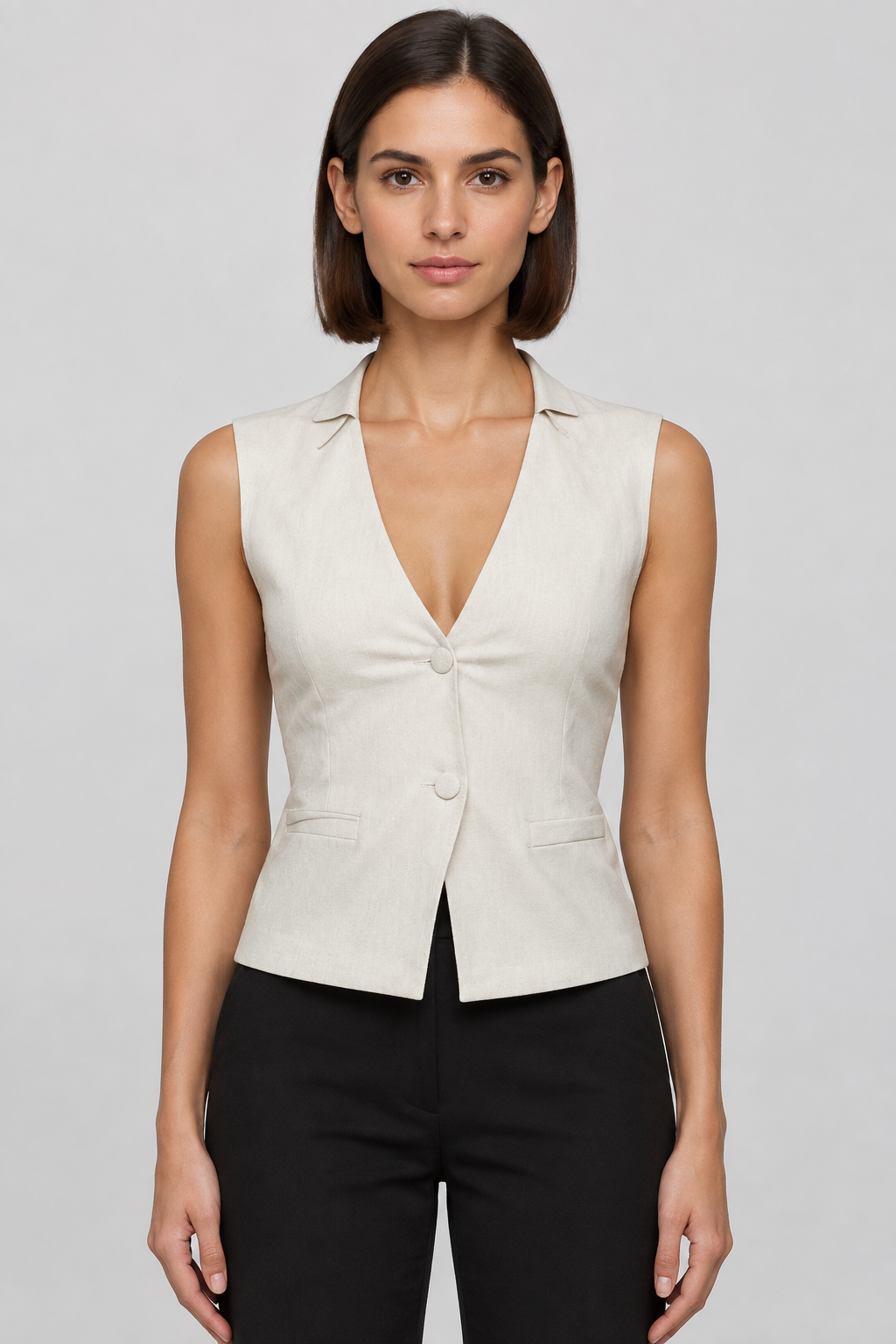 Gina Tricot Damen Top Beige Größe M